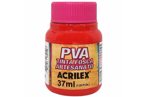 TINTA PVA FOSCA 37ML ACRILEX VERMELHO FOGO 